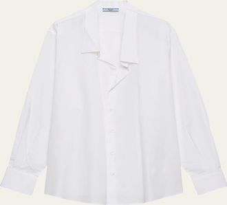 Prada Asymmetric Poplin Button-Down Shirt