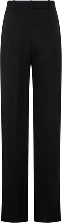 Max Mara Womens High-Waist Trousers Black Cotton Straight
