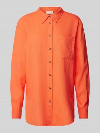 Freequent Leinenbluse in Denim-Optik Modell Lava in Koralle, Größe S