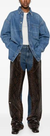 Alexander Wang Alexander Wang Womens Grid-pattern Denim Shirt - Light Blue Cotton - Size Medium