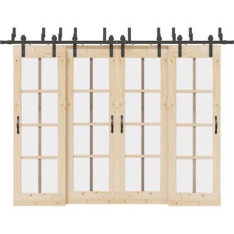 vidaXL Vidaxl - Kit De Herrajes Para Puertas Correderas Acero Negro 305 Cm