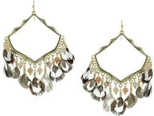 Olivia Welles Feather Drop Earrings in Gold-Multi at Nordstrom Rack