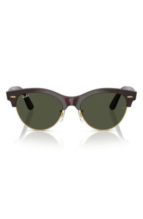 Ray-Ban Clubmaster Way 54mm Square Sunglasses in Red Havana On Gold at Nordstrom