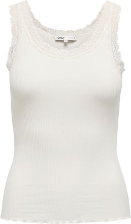 Only Carmakoma Tr&auml;gertop ONLY CARMAKOMA CARSARA SHARAI LACE TANK TOP JRS NOOS, Damen, Gr. XL, cloud dancer, Jersey, Obermaterial: 94% Baumwolle, 6% Elasthan, unifarb