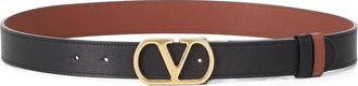 Valentino VLogo Signature Reversible Riem - Dames - Riemen - Bruin - 100 CM - Leer - Accessoires