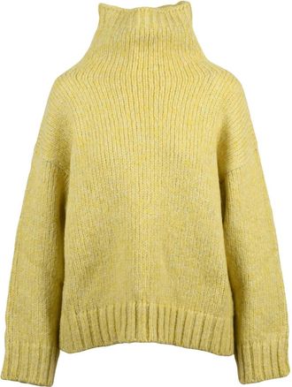 Alpha Studio High Neck Sweater With Lam&eacute; Inlay And Ribbed Knit Texture