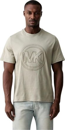 Michael Kors T-shirt in cotone jersey con charm logo - - Tops - Uomo - Verde - S