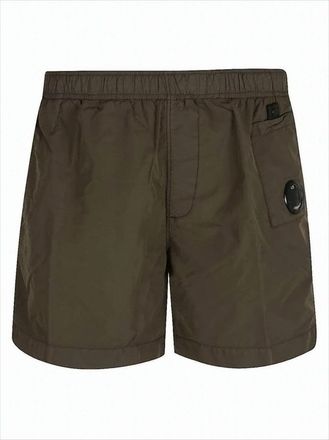 C.P. Company Relaxed Fit Brown Polyamide Shorts