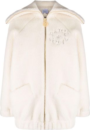 Patou logo-embroidered fleece jacket - women - Polyester/Cotton - M - Neutrals