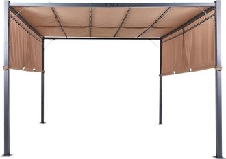 Beliani Cenador LED Metal 310 cm 310 cm Marr&oacute;n