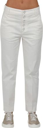 Dondup Nima Loose Broek - Dames - Slim Fit Broeken - Wit - W24 - Broeken