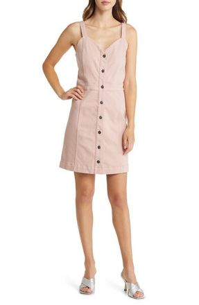 Jen 7 by 7 For All Mankind Button Front Denim Minidress in Mellow Rose at Nordstrom, Size X-Small