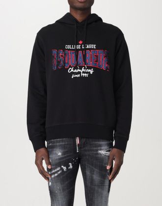 Dsquared2 Mens College League Logo Cool Fit Hoodie Black Clothing > Knitwear