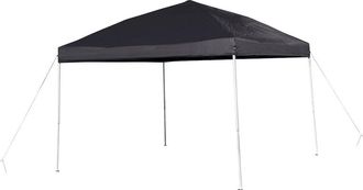 Flash Furniture 10x10 Black Outdoor Pop Up Event Slanted Leg Canopy Tent with Carry Bag