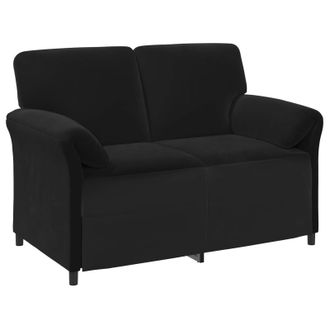 vidaXL Sof&aacute; De 2 Plazas Negro 138 X 83 X 95 Cm Terciopelo Vidaxl