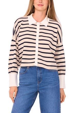 1.State Stripe Button-Up Sweater in Malted at Nordstrom, Size Xx-Small