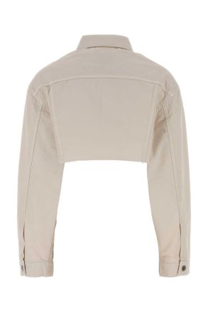 Miu Miu Womens Ivory Denim Shirt Bianco Exterior: Cotton Camicie