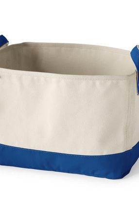 Lands End Large Canvas Storage Tote in Natural/beacon Blue at Nordstrom, Size Medium