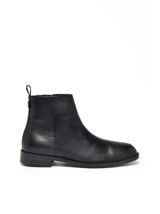 BOSS Black Leather Zip Ankle Boots