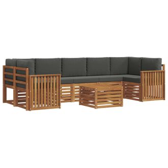 vidaXL Conjunto De Sof&aacute;s De Exterior 8 Uds. Natural Y Antracita Vidaxl