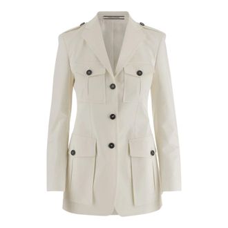 Tagliatore Blazers, female, White, Size: XS Stretch Cotton Jacket