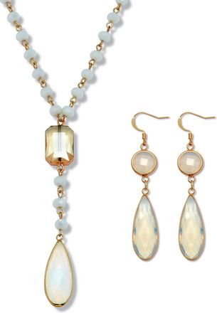 Palm Beach Jewelry Aurora Borealis Crystal Goldtone Vintage-Inspired Jewelry Set