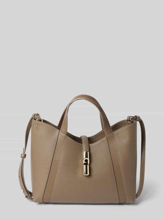 Furla Handtasche aus echtem Leder mit Logo-Detail Modell Goccia in Mittelgrau, Gr&ouml;&szlig;e 1
