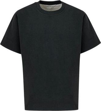 Bottega Veneta Tops, Heren, Zwart, S, Katoen, Oversized T-shirt van Pima Katoen
