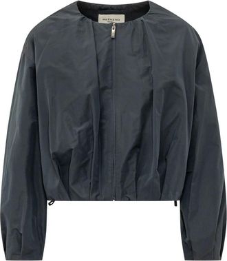 Max Mara Zip Up Jacket - Dames - Zomerjassen - Blauw - XL - Katoen - Jassen