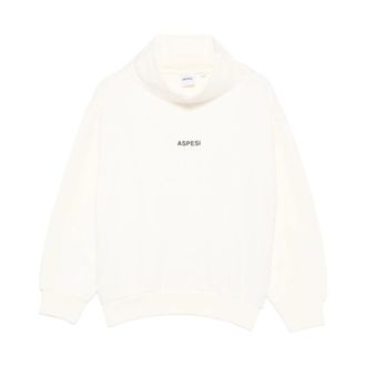 Aspesi Kids Sweatshirts, male, White, 8 Y, High-neck Sweatshirt