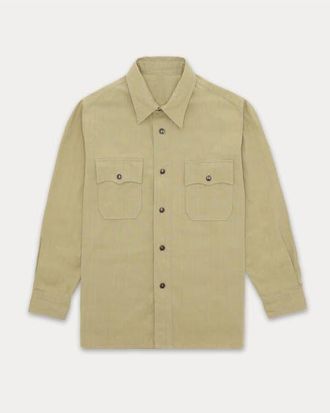 Fortela CPO 2.0 Cotton Overshirt with Corozo Buttons in Green at Nordstrom, Size Xx-Large Eu