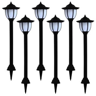 Berkfield Home Outdoor Solar Lamps 6 pcs LED Black