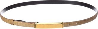 Tom Ford T Plaque Croc-Embossed Leather Belt