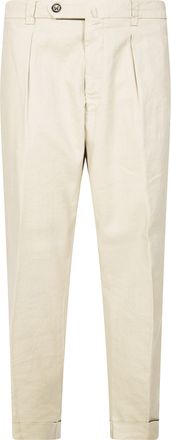 Berwich Linen Blend Overfit Pleated Pants
