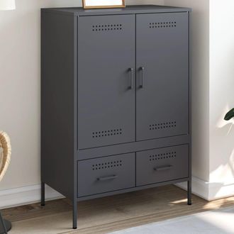 Berkfield Home Highboard Anthracite 68x39x101.5 cm Steel in Black