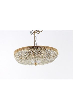 Netlighting Hanover Semiflush Strass Gold Ceiling Light