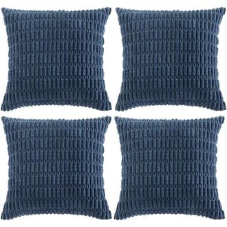 OEM Funda De Coj&iacute;n Decorativa De Coral Bohemio, 45 X 45 Cm, Adecuada Para Sof&aacute;s, Camas Y Bancos De Sal&oacute;n, Funda De Coj&iacute;n Cuadrada De Pana Suave (azul Clar