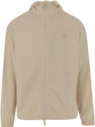 Burberry logo-embroidered jacket - men - Polyamide - L - Neutrals