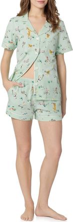Bedhead Pajamas Print Stretch Organic Cotton Short Pajamas in Lawn Games at Nordstrom, Size X-Small