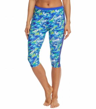 Free Sport By Gottex Womens Capri Swim Leggings In Pacific Blue
