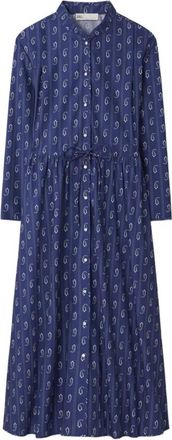 Tory Burch Kleedjes, Dames, Blauw, XS, Katoen, Midi-jurk met print