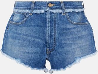 Alanui Fringed denim shorts