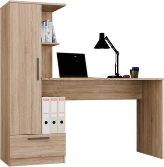 Topeshop Cosmo - Conjunto Escritorio + Estante - 143x50x140 Cm - Roble Sonoma