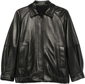Salvatore Santoro Button-Up Leren Jas - Dames - Leren en Su&egrave;de Jassen - Zwart - 2XS - Leer - Jassen