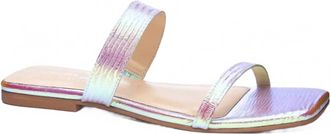 Chinese Laundry Womens Deana Leather Slide Sandal In Iridescent
