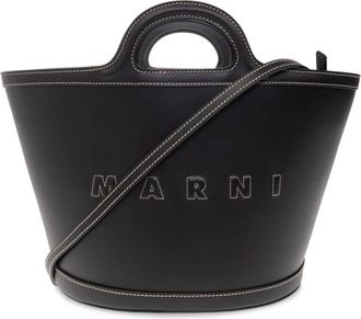 Marni Tropicalia Small Shopper Bag - Dames - Shoppers - Zwart - ONE Size - Leer - Tassen