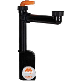 Lira sifone spazio 1 nt ispezionabile per lavelli cucina ad 1 vasca nero