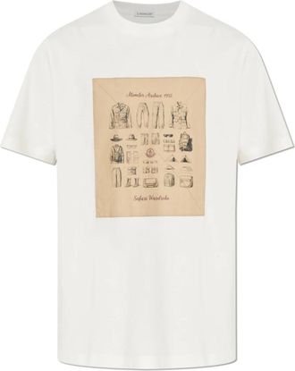 Moncler T-Shirts, male, White, Size: S Printed T-Shirt