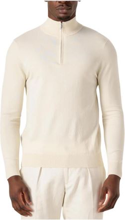 Profuomo Heren Half Zip Pullover Sweater - Heren - Sweatshirts - Beige - XL - Hoodies & sweatvesten