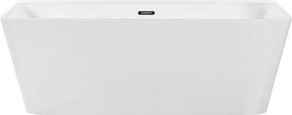 Beliani Ba&ntilde;era Independiente De Acr&iacute;lico Sanitario Blanco Rectangular Individual 170 X 80 Cm Dise&ntilde;o Minimalista Hassel